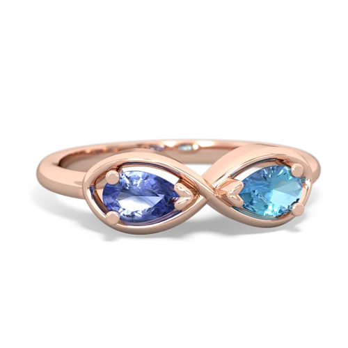 tanzanite-blue topaz infinity ring
