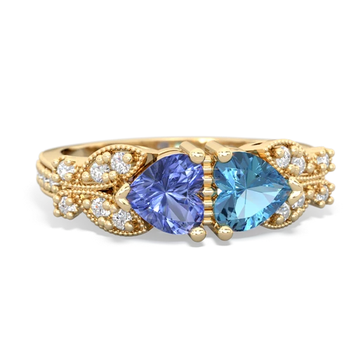 tanzanite-blue topaz keepsake butterfly ring