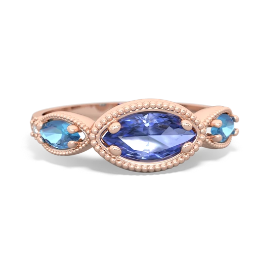 tanzanite-blue topaz milgrain marquise ring