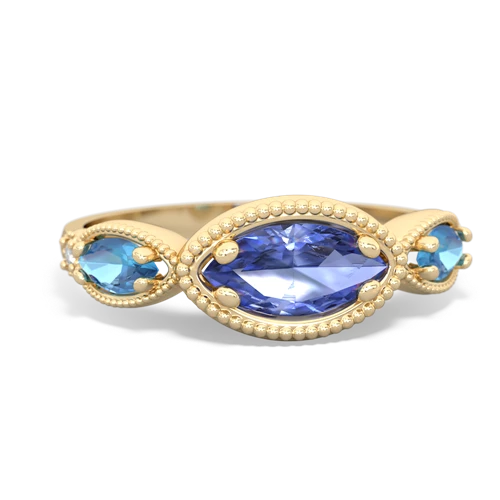 tanzanite-blue topaz milgrain marquise ring