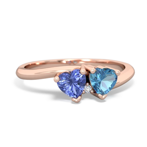 tanzanite-blue topaz sweethearts promise ring