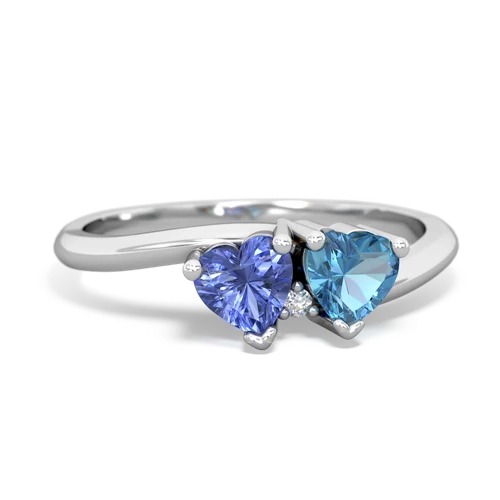 tanzanite-blue topaz sweethearts promise ring