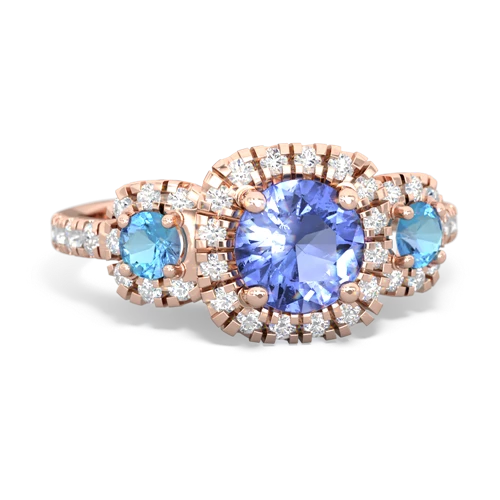 tanzanite-blue topaz three stone regal ring