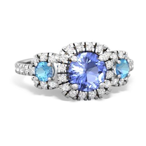 tanzanite-blue topaz three stone regal ring