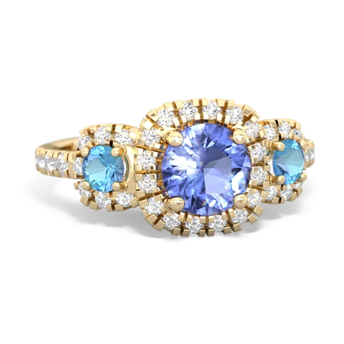 tanzanite-blue topaz three stone regal ring