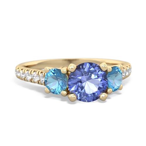 tanzanite-blue topaz trellis pave ring