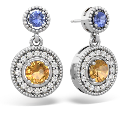 tanzanite-citrine halo earrings