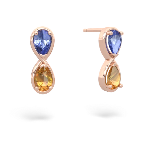 tanzanite-citrine infinity earrings