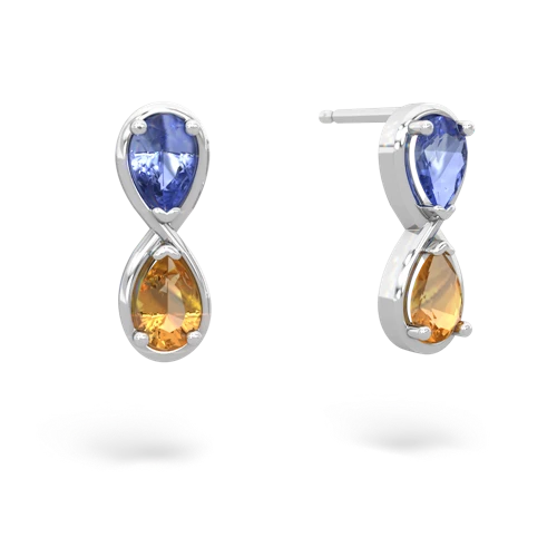 tanzanite-citrine infinity earrings