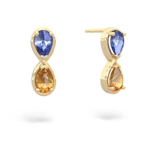 tanzanite-citrine infinity earrings