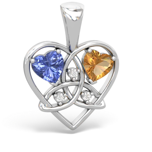 tanzanite-citrine celtic heart pendant