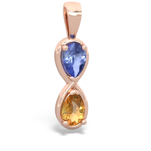 tanzanite-citrine infinity pendant