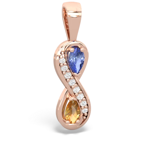 tanzanite-citrine keepsake infinity pendant