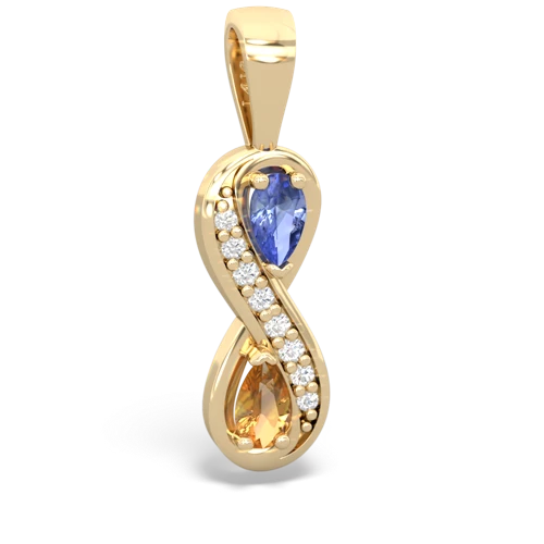 tanzanite-citrine keepsake infinity pendant