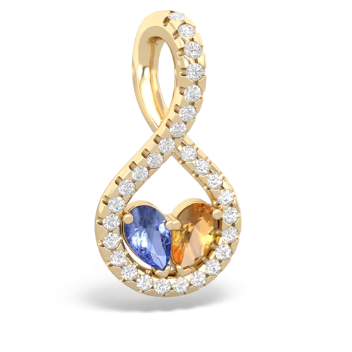 tanzanite-citrine pave twist pendant