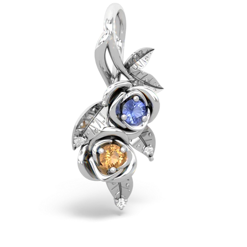 tanzanite-citrine rose vine pendant