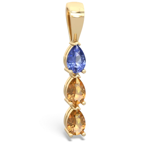 tanzanite-citrine three stone pendant