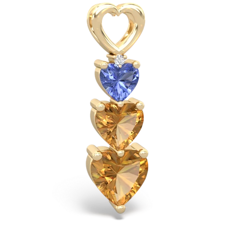 Tanzanite Genuine Tanzanite with Genuine Citrine and Lab Created Pink Sapphire Past Present Future pendant Pendant
