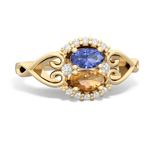 tanzanite-citrine antique keepsake ring