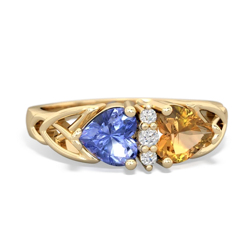tanzanite-citrine celtic ring