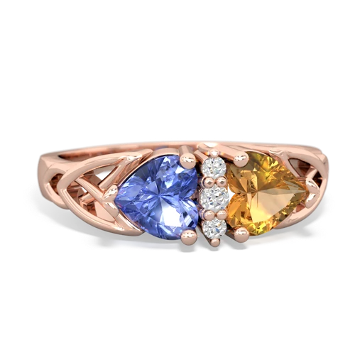 tanzanite-citrine celtic ring