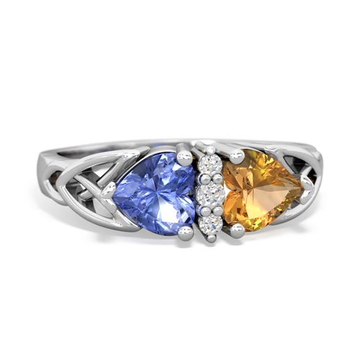 tanzanite-citrine celtic ring