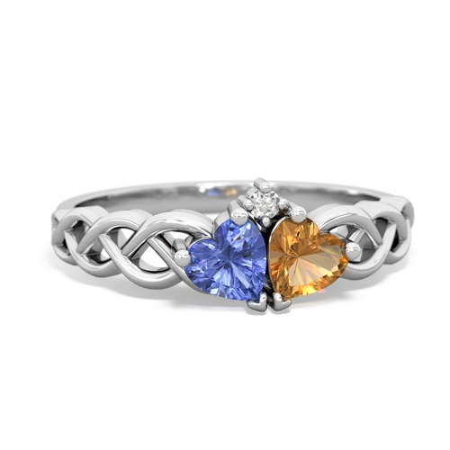 tanzanite-citrine celtic braid ring