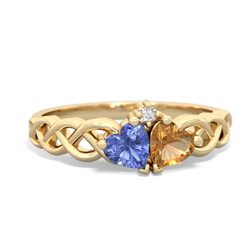 tanzanite-citrine celtic braid ring