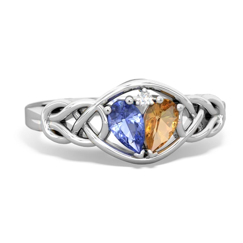 tanzanite-citrine celtic knot ring