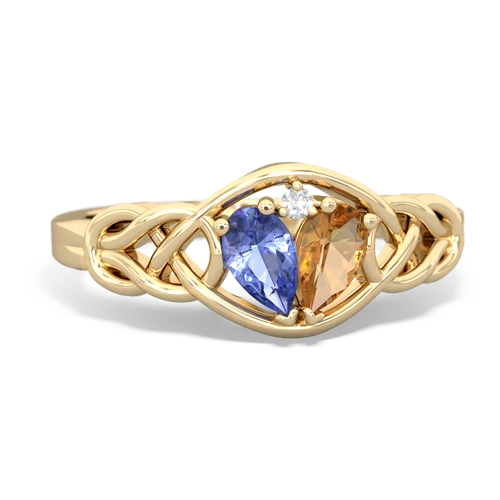 tanzanite-citrine celtic knot ring