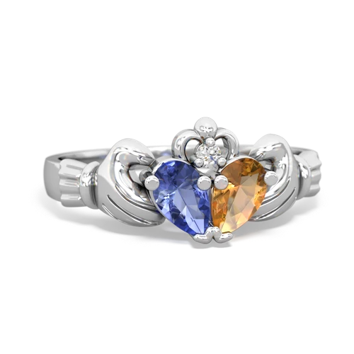 tanzanite-citrine claddagh ring