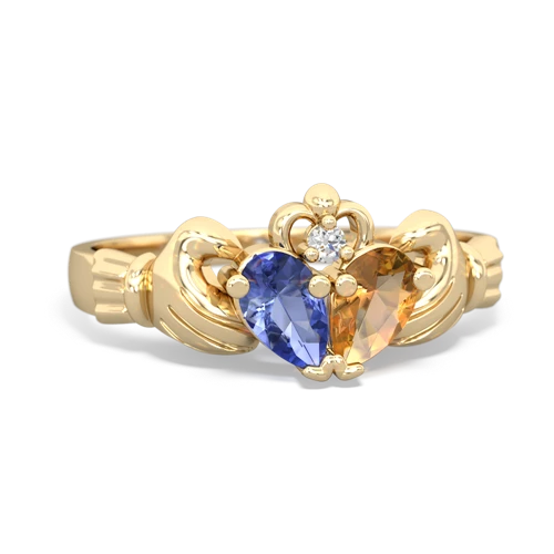 tanzanite-citrine claddagh ring