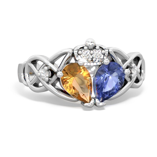 tanzanite-citrine claddagh ring