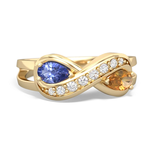 tanzanite-citrine diamond infinity ring