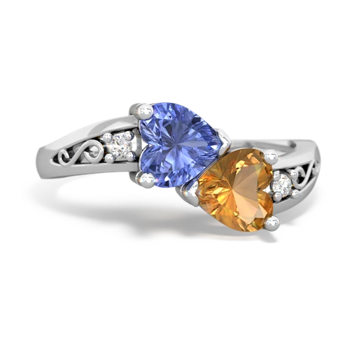 tanzanite-citrine filligree ring