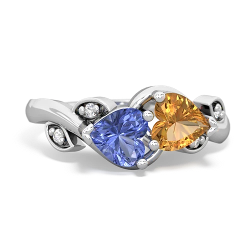 tanzanite-citrine floral keepsake ring