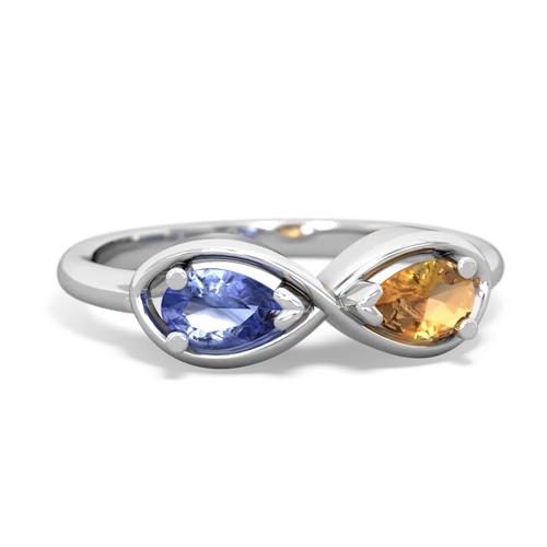 tanzanite-citrine infinity ring