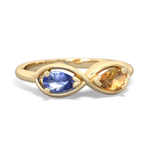 tanzanite-citrine infinity ring