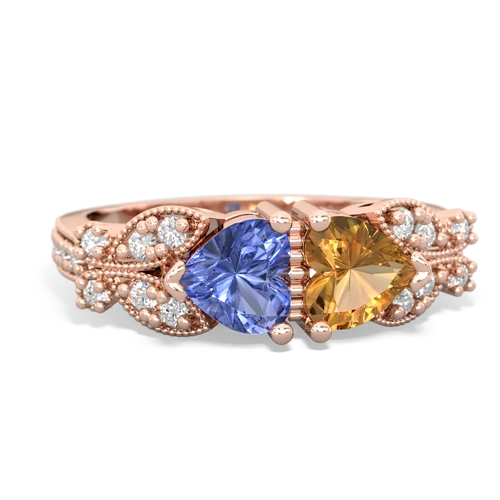 tanzanite-citrine keepsake butterfly ring