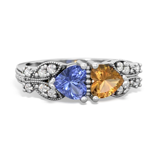 tanzanite-citrine keepsake butterfly ring