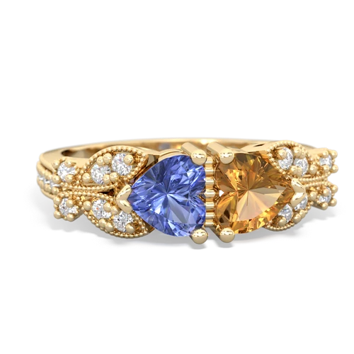 tanzanite-citrine keepsake butterfly ring