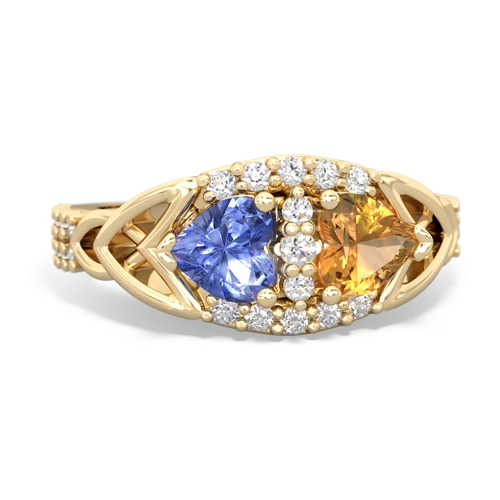 tanzanite-citrine keepsake engagement ring