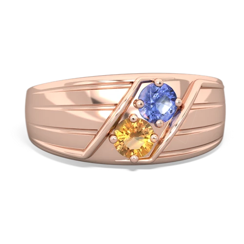 tanzanite-citrine mens ring