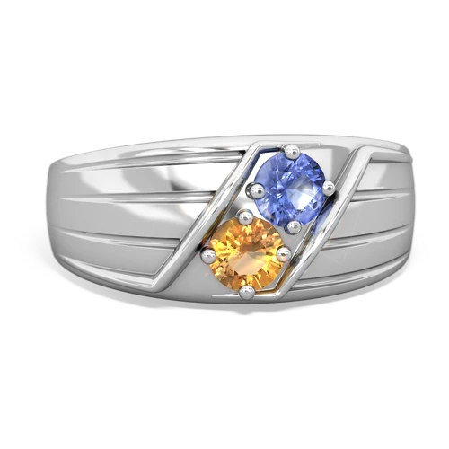 tanzanite-citrine mens ring