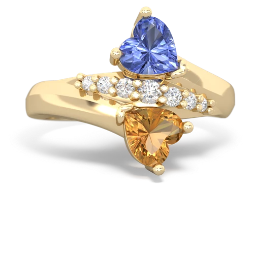 tanzanite-citrine modern ring