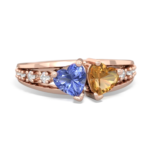 tanzanite-citrine modern ring