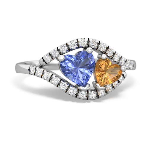 tanzanite-citrine mother child ring