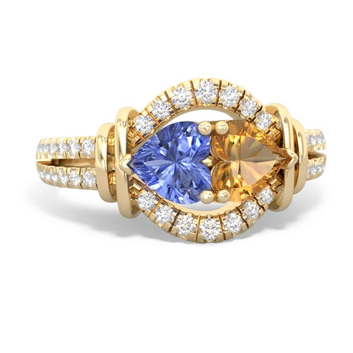 tanzanite-citrine pave keepsake ring