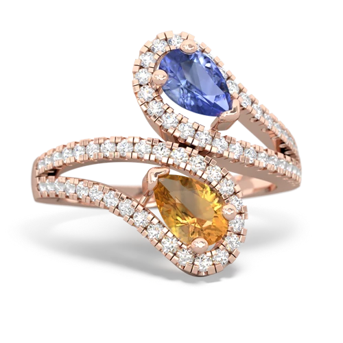 tanzanite-citrine pave swirls ring