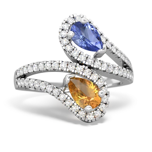 tanzanite-citrine pave swirls ring